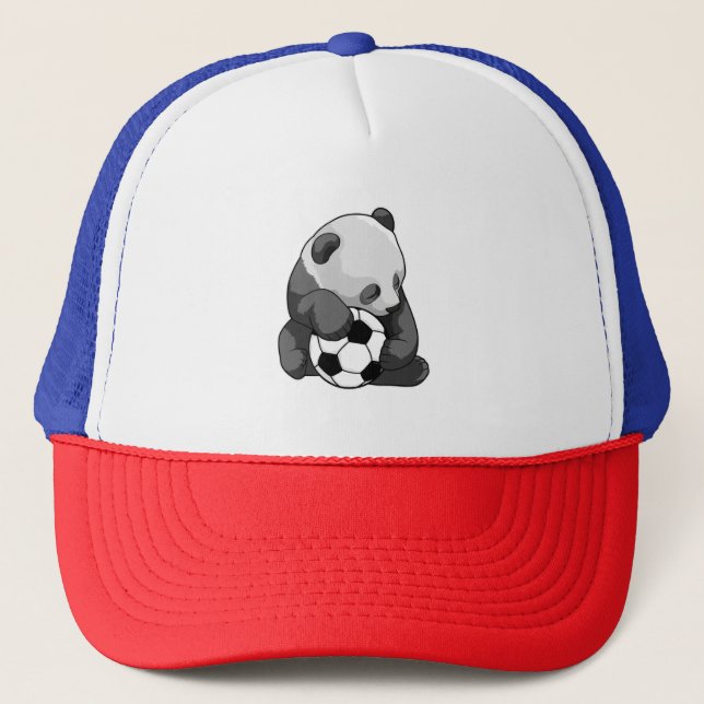 Gorra De Camionero Panda con balón de fútbol (Anverso)