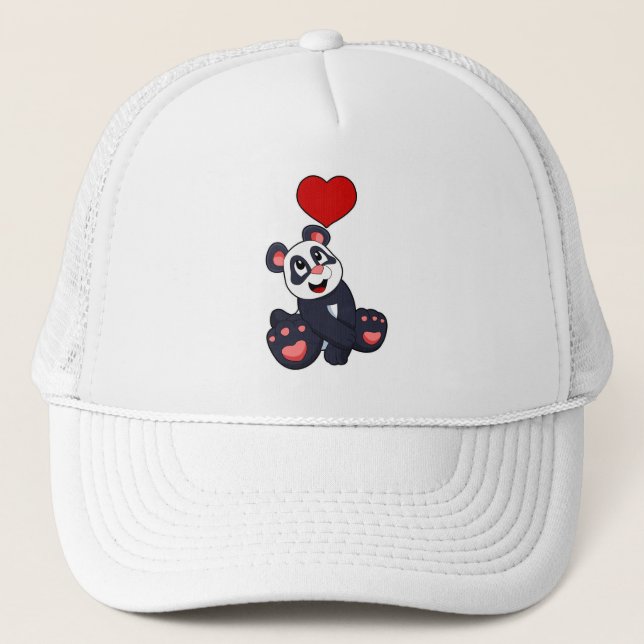 Gorra De Camionero Panda con corazón (Anverso)