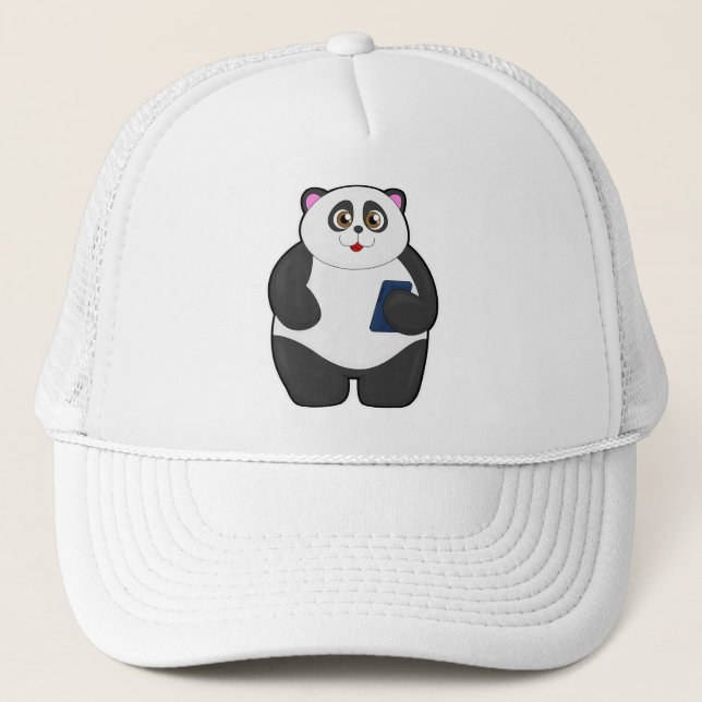Gorra De Camionero Panda con teléfono móvil (Anverso)