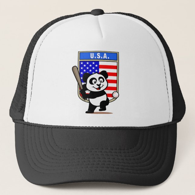 Gorra De Camionero Panda de béisbol de Estados Unidos (Anverso)