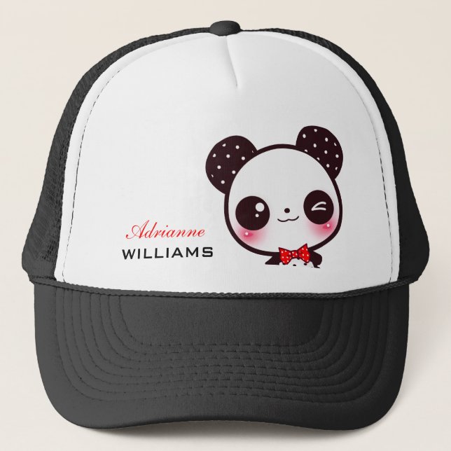 Gorra De Camionero Panda de Kawaii - personalizada (Anverso)