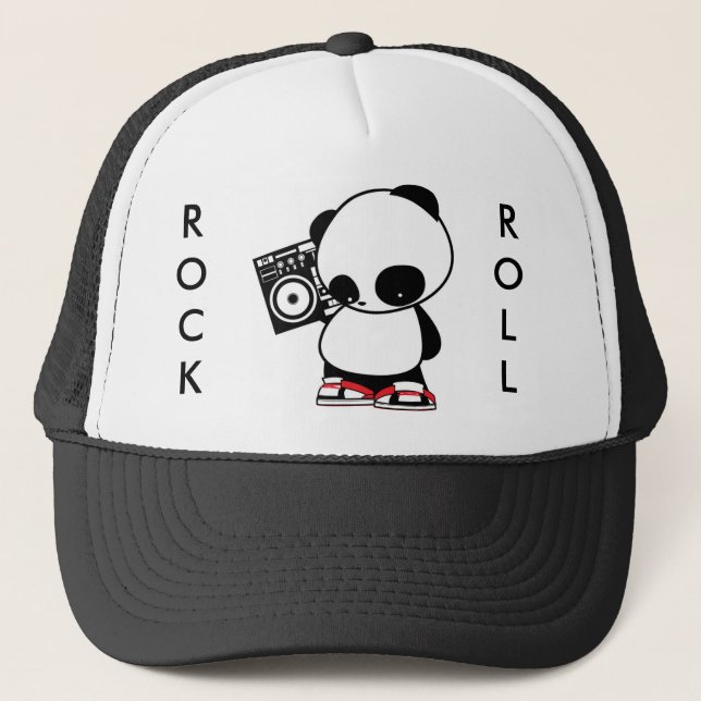 Gorra De Camionero Panda del rock-and-roll (Anverso)
