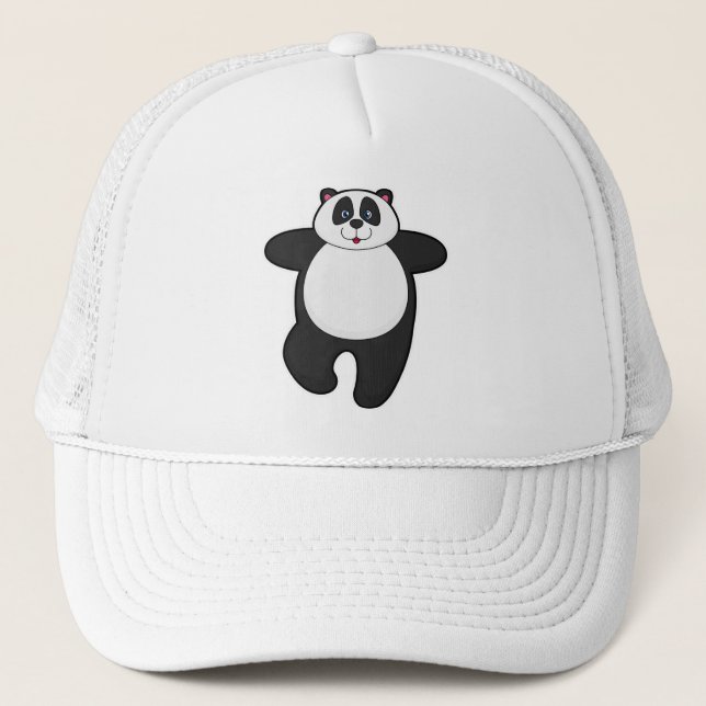 Gorra De Camionero Panda en ejercicio de Stretching de Yoga (Anverso)