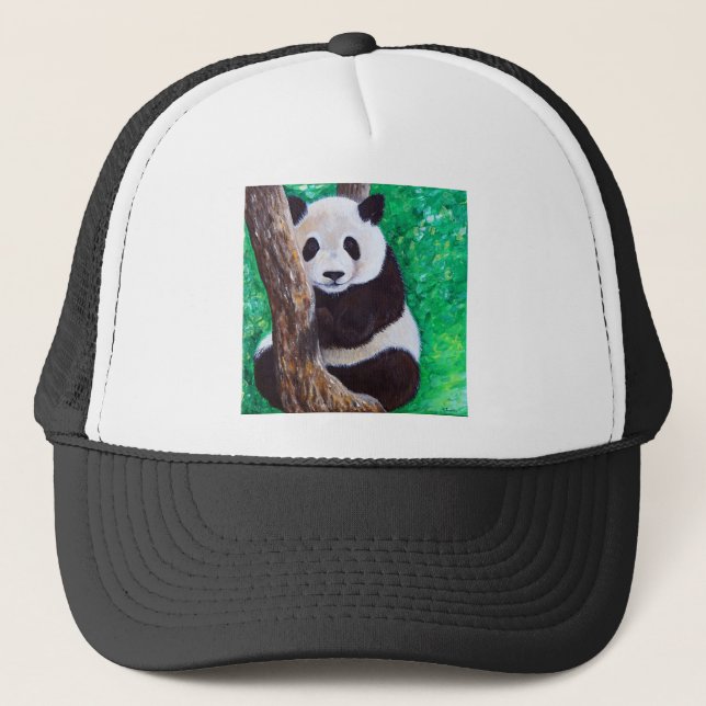 Gorra De Camionero Panda en una pintura de árbol (Anverso)