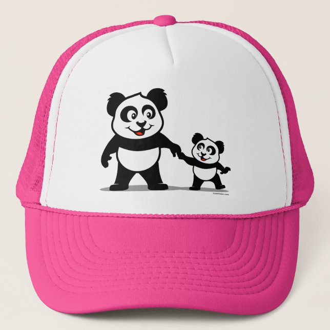 Gorra De Camionero Panda linda con un bebé (Anverso)
