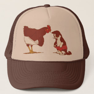 Gorra De Camionero Paneles De Pollo Y Gato