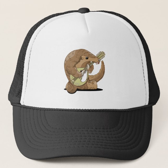 Gorra De Camionero Pangolin tocando un mandolina (Anverso)