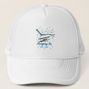 Gorra De Camionero Pangong Tso India China mapa póster.