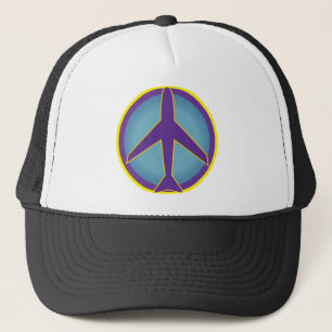 Gorra De Camionero Pánico extenso del aeroplano de la paz