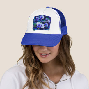Gorra De Camionero Pansies azules Pansy Flores Pintadas Florales