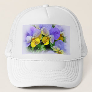 Gorra De Camionero Pansies - Púrpura y Amarillo