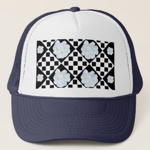 Gorra De Camionero Pansy Blanco Y Negro, Camionero Gorra