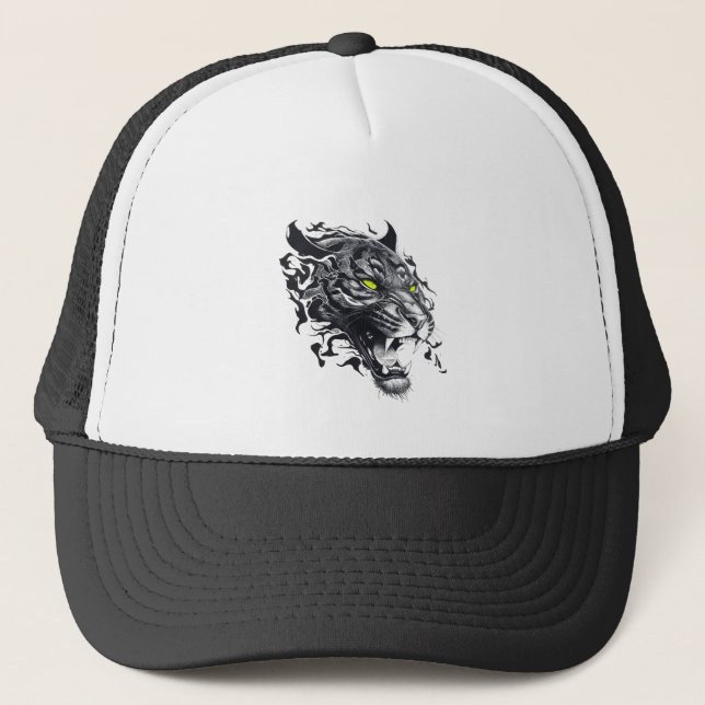 Gorra De Camionero Pantera Naturaleza animal salvaje Ilustracion arte (Anverso)