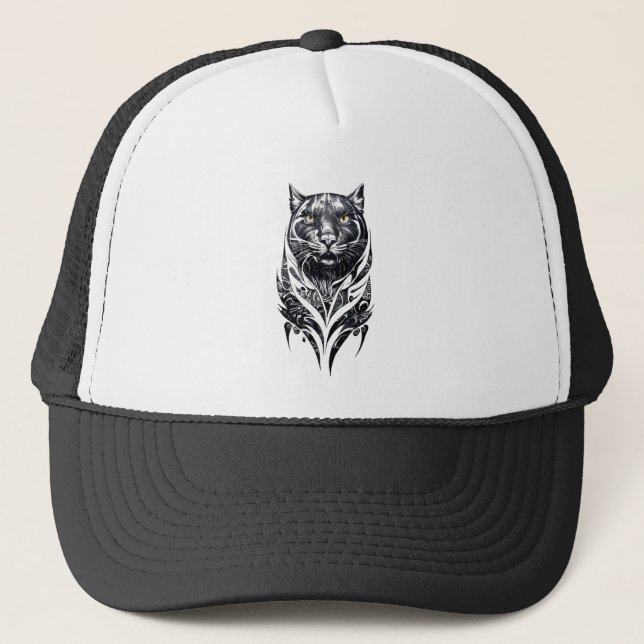 Gorra De Camionero Pantera Naturaleza animal salvaje Ilustracion arte (Anverso)