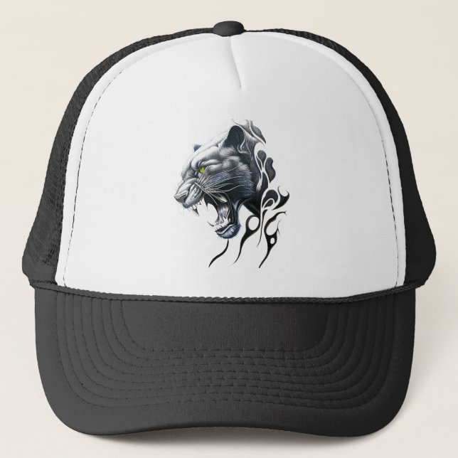 Gorra De Camionero Pantera Naturaleza animal salvaje Ilustracion arte (Anverso)