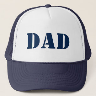 Gorra De Camionero Papá azul marino y blanco moderno tipografía genia