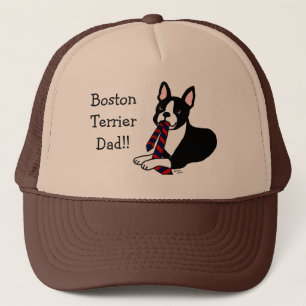 Gorra De Camionero Papá de Boston Terrier con el lazo 2