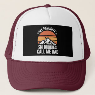 Gorra De Camionero Papa divertido esquiando