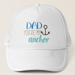 Gorra De Camionero Papá Eres Mi Ancla Regalo del Día del Padre Azul B