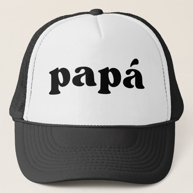 Gorra De Camionero Papá español negro y blanco retro (Anverso)