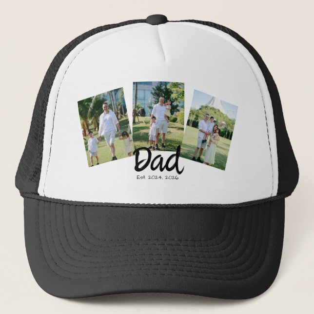 Gorra De Camionero Papá Establecido texto negro script 3 Foto (Anverso)