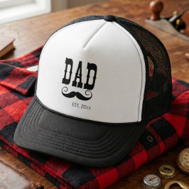 Gorra De Camionero Papá Estableció Bigote año western vintage