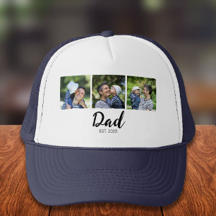 Gorra De Camionero Papá Estableció Escritura Moderna Negra 3 Foto