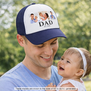 Gorra De Camionero Papá Estableció Foto Negra 3