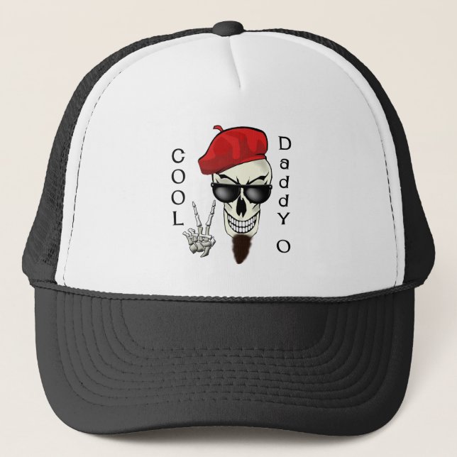 Gorra De Camionero Papá fresco - cráneo del Beatnik de O (Anverso)