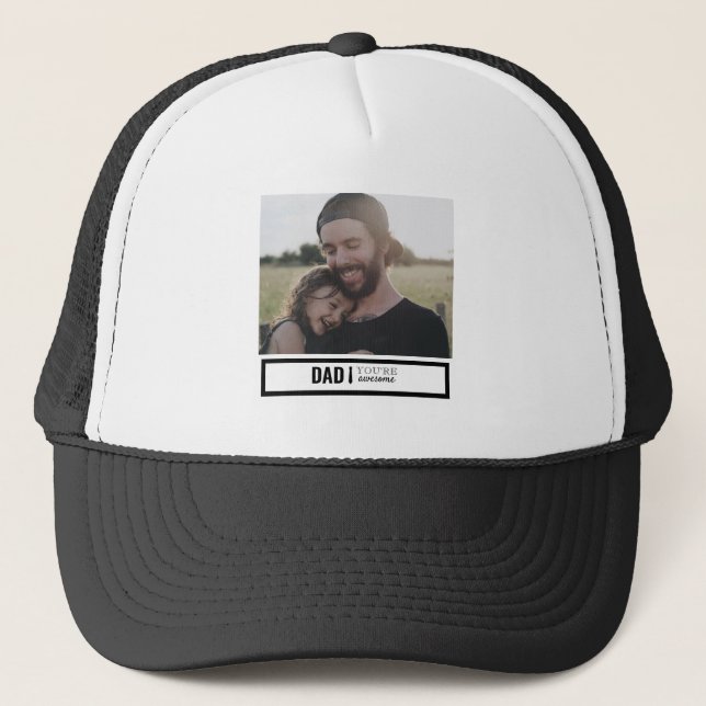 Gorra De Camionero Papá, hija, papá, eres genial. (Anverso)