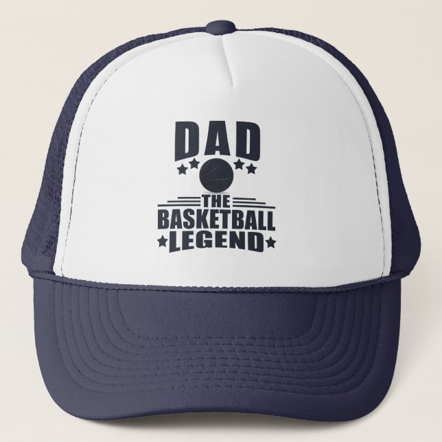 Gorra De Camionero Papá la leyenda del baloncesto divertidos regalos  (Anverso)