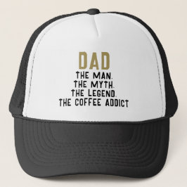 Gorra De Camionero Papa Man Myth Legend Coffee Addict Funny