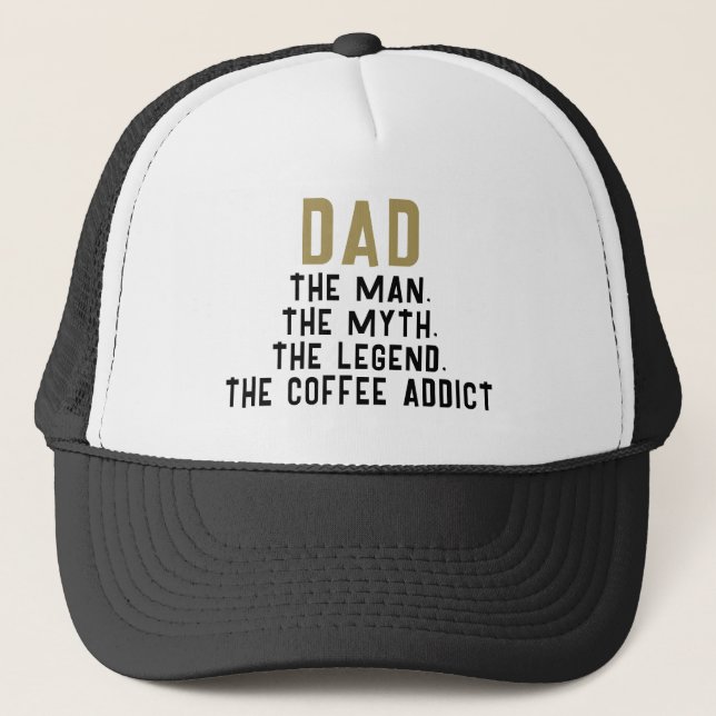 Gorra De Camionero Papa Man Myth Legend Coffee Addict Funny (Anverso)