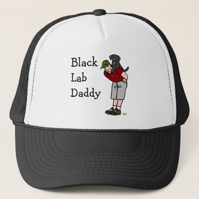 Gorra De Camionero Papá negro de Labrador (Anverso)