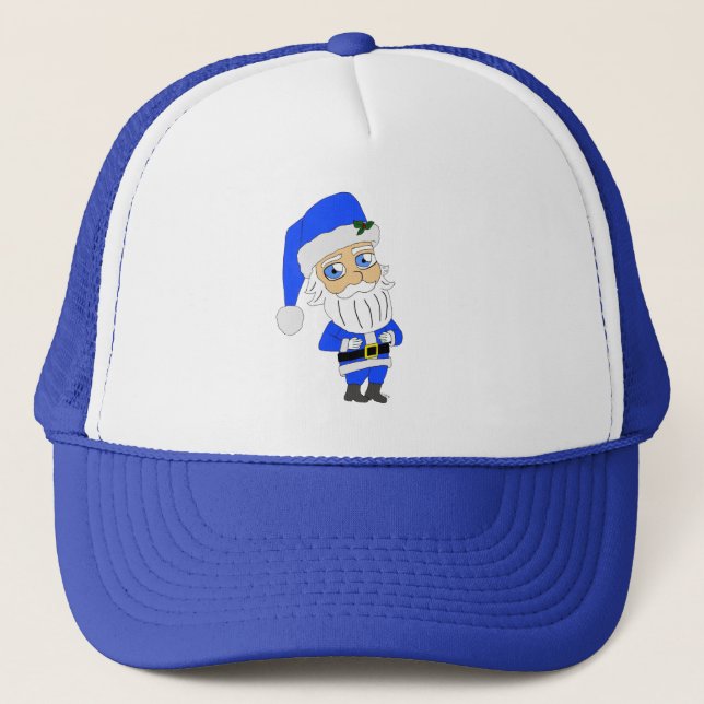 Gorra De Camionero Papá Noel Chibi Traje Azul (Anverso)