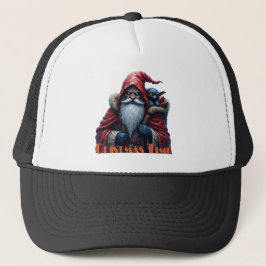 Gorra De Camionero Papá Noel de la quemadura de frío y su duende trav