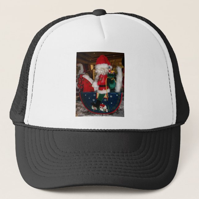 Gorra De Camionero Papá Noel en un caballo con arte de nieve (Anverso)