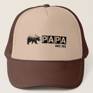 Gorra De Camionero Papa Oso Grunge Desde Año, Negro