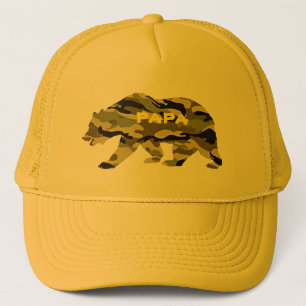 Gorra De Camionero papá papá del ejército oso camo divertido