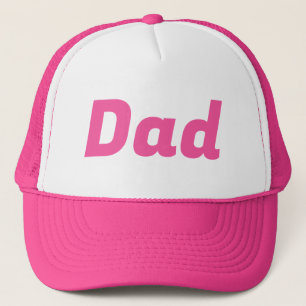 Gorra De Camionero Papá PERSONALIZABLE rosa y blanco