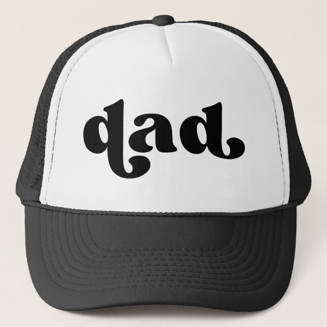 Gorra De Camionero Papá retro negro y blanco (Anverso)