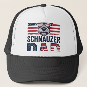 Gorra De Camionero Papá Schnauzer Patriótico Vintage Perro