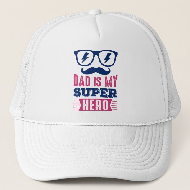 Gorra De Camionero Papá superhéroe - Mi verdadero héroe (Anverso)