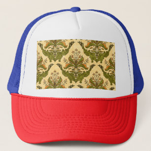 Gorra De Camionero Papel de pared de flores clásico: damasco estiliza