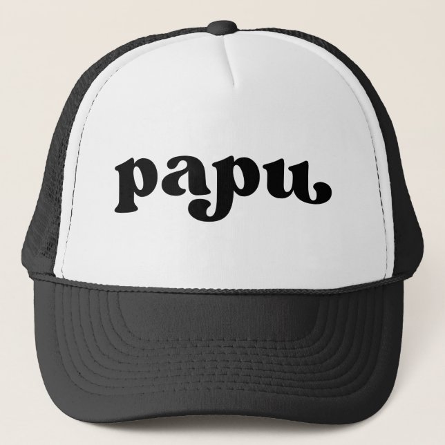 Gorra De Camionero Papel griego retro negro y abuelo blanco (Anverso)
