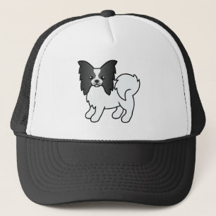 Gorra De Camionero Papilón blanco y negro Perro de caricatura