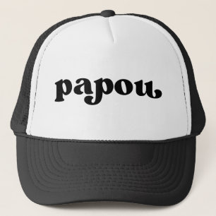 Gorra De Camionero Papou griego negro retro y abuelo blanco