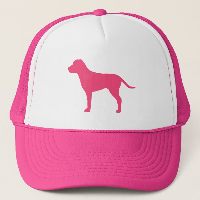 Gorra de camionero para perro rosa caliente (Anverso)
