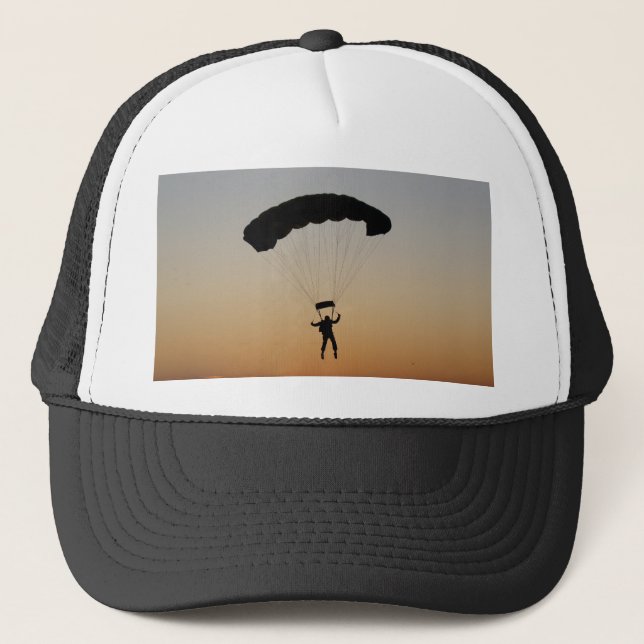 Gorra De Camionero Paracaídas de Skydiver en Sunset Sky Diver (Anverso)