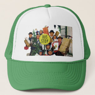 Gorra De Camionero Parada de autobús en el navidad